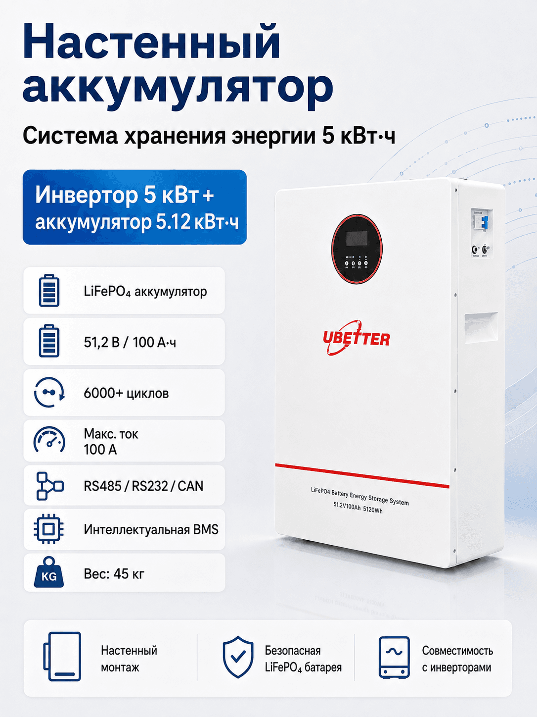Настенный аккумулятор UBETTER